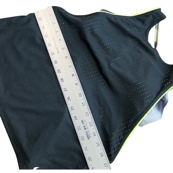 Nike Swim Tankini WMNS S Black Stripe Convertible Layered Mesh Workout Grey Bra - Picture 5 of 11